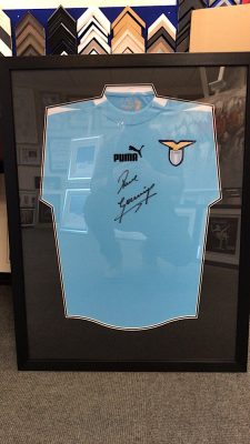 Paul Gascoigne Signed Lazio Framed Shirt